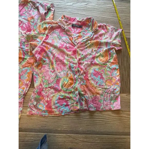 ralph lauren paisley pj set size large - Picture 3 of 4